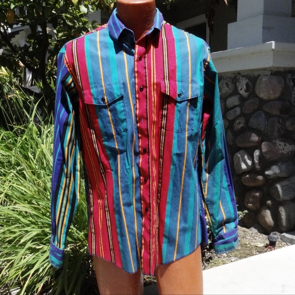 Wrangler Other - VTG Wrangler Mens  Cowboy Cut Buttone Down